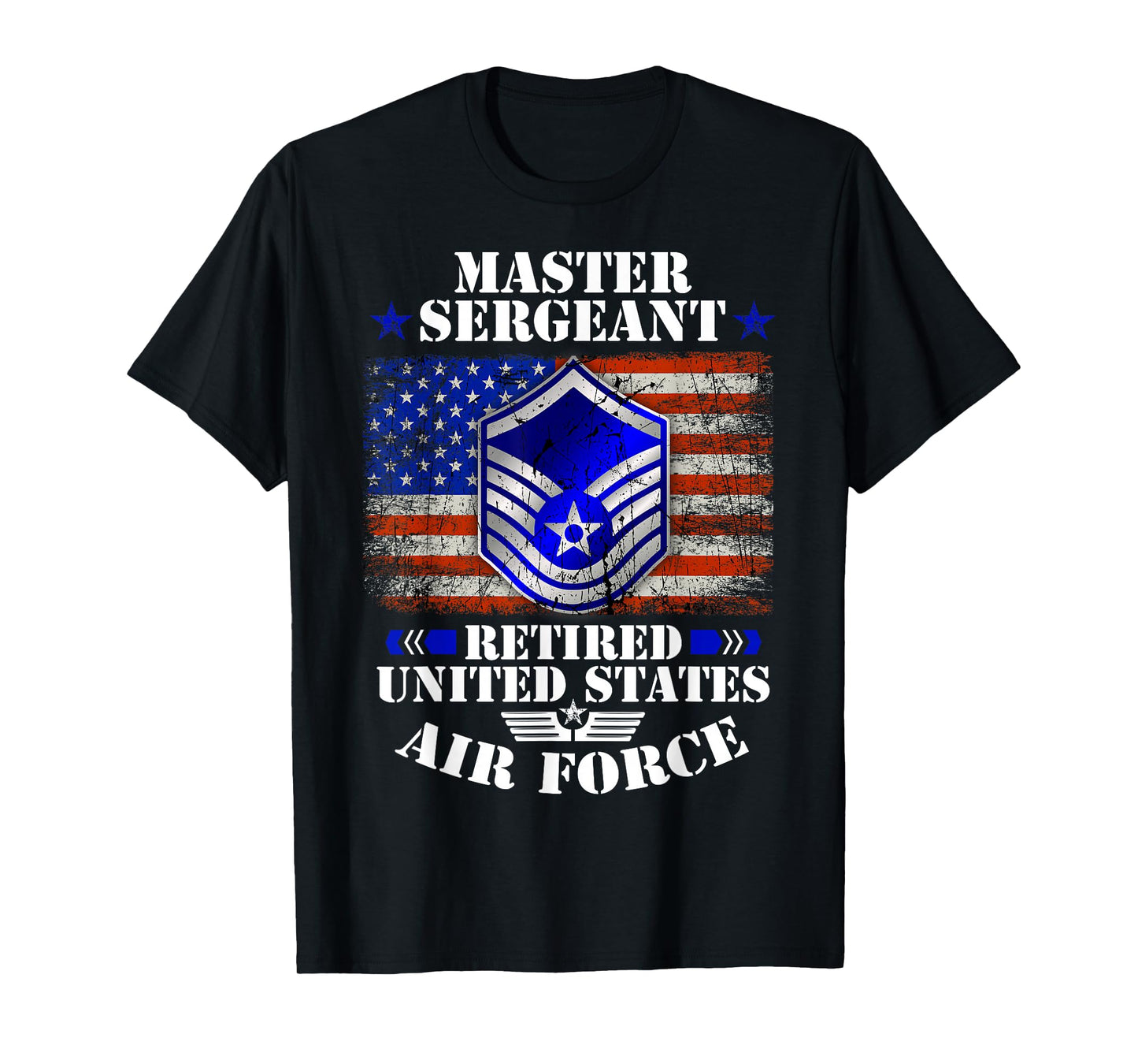 Master Sergeant Retired United States Air Force USA Flag T-Shirt