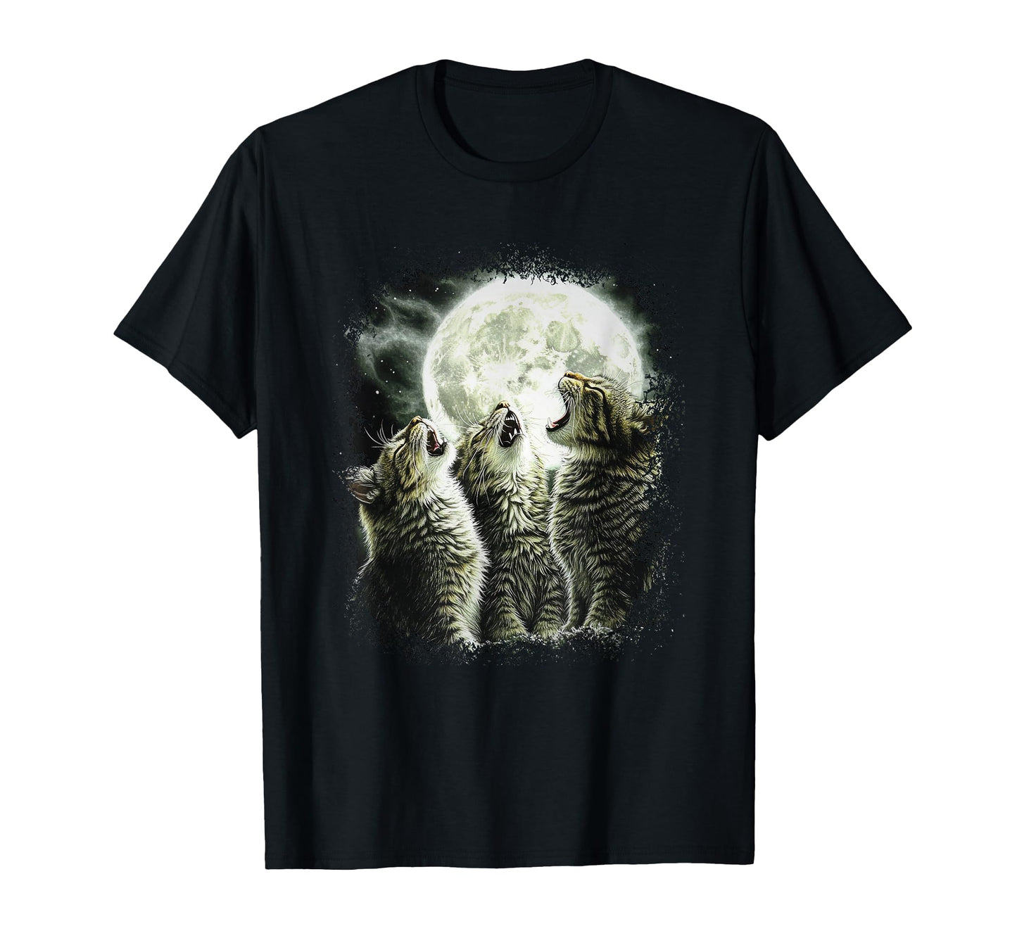 Funny Cats Howling At Moon T-Shirt