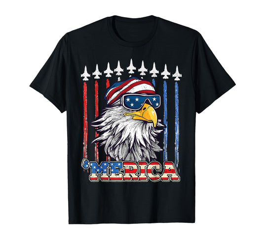 Merica 4th of july Eagle mullet USA flag Patriotic Eagle T-Shirt