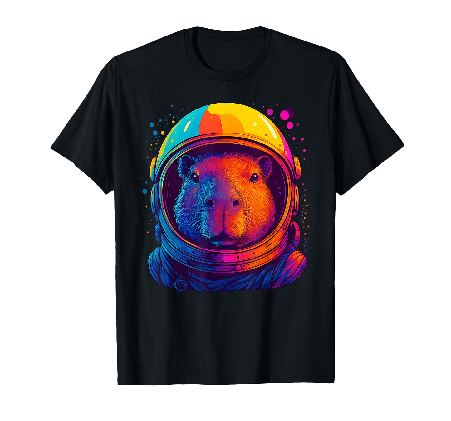 Space Capybara Colorful Astronaut Space Capy Men Women Kids T-Shirt