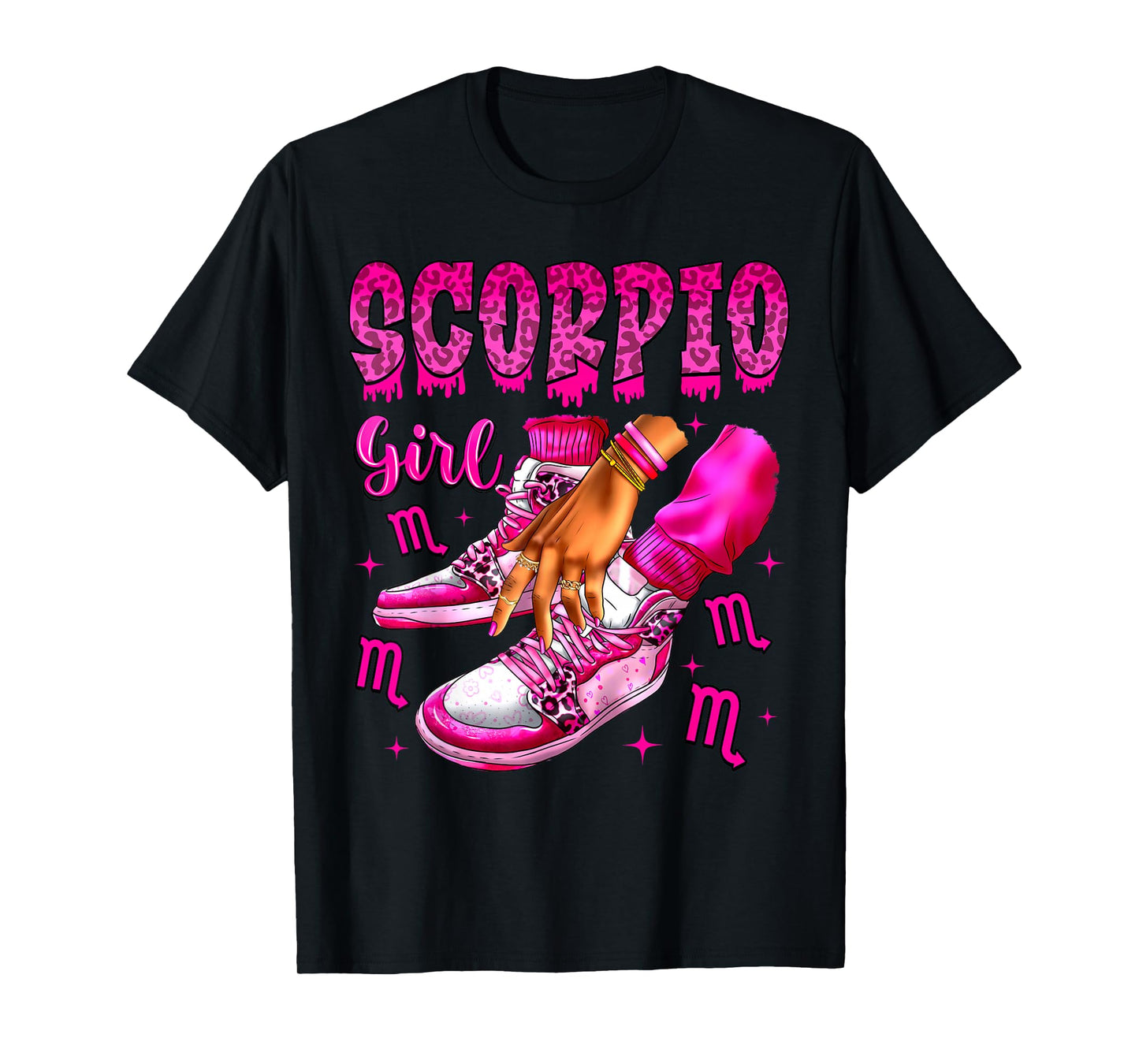 Scorpio Girl Birthday Black Women Sneakers Zodiac Bday T-Shirt