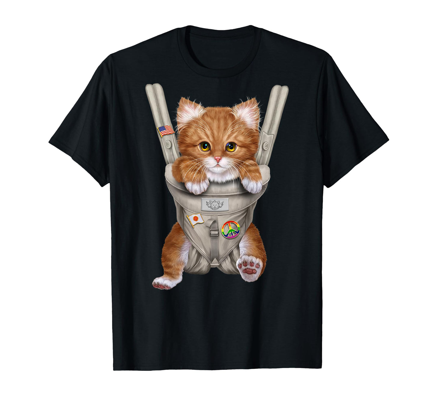 Orange Tabby Cat in Baby Carrier T-Shirt