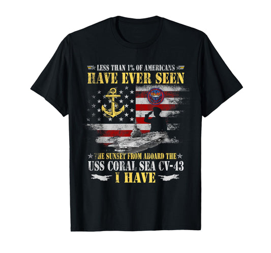 USS Coral Sea CV-43 Aircraft Carrier Veteran Patriotic Papa T-Shirt