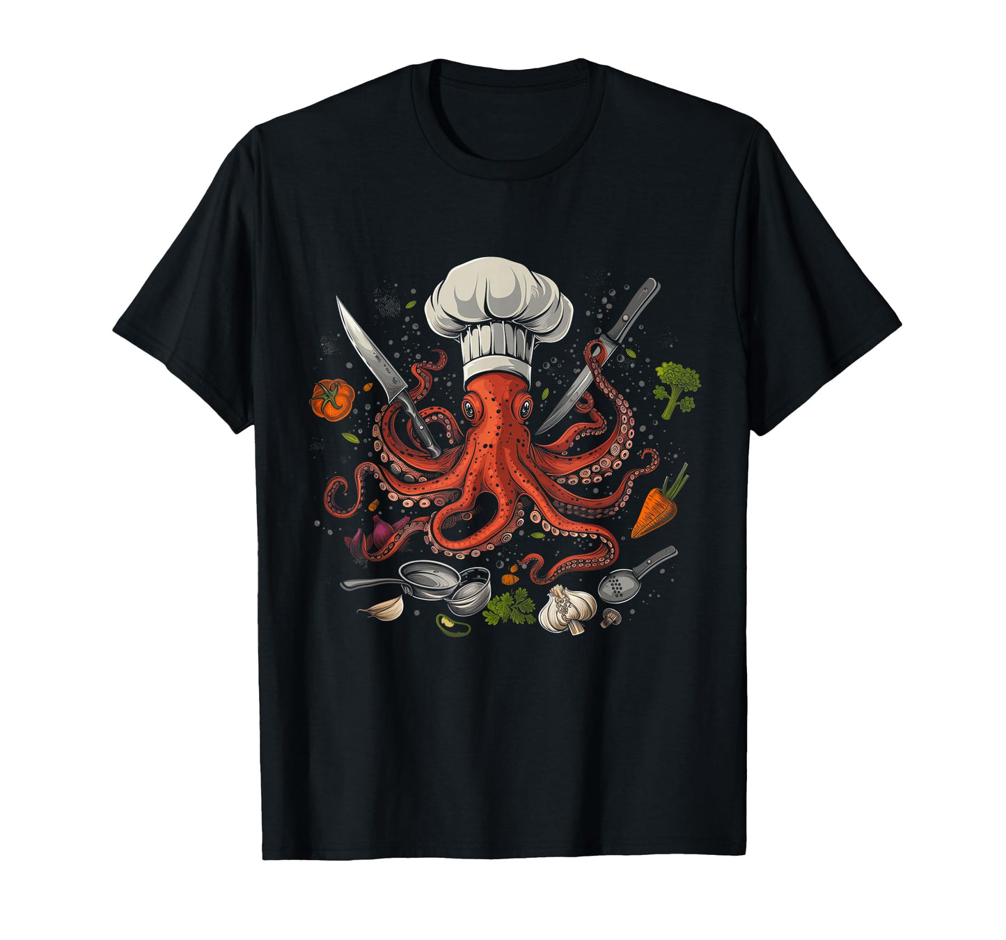Chef Octopus Octopus Funny Cooking Sous Chef Cook T-Shirt