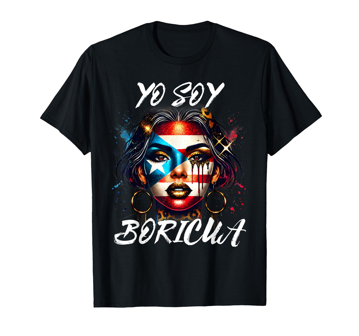 Puerto Rican Woman Yo Soy Boricua Puerto Rico Flag Hispanic T-Shirt