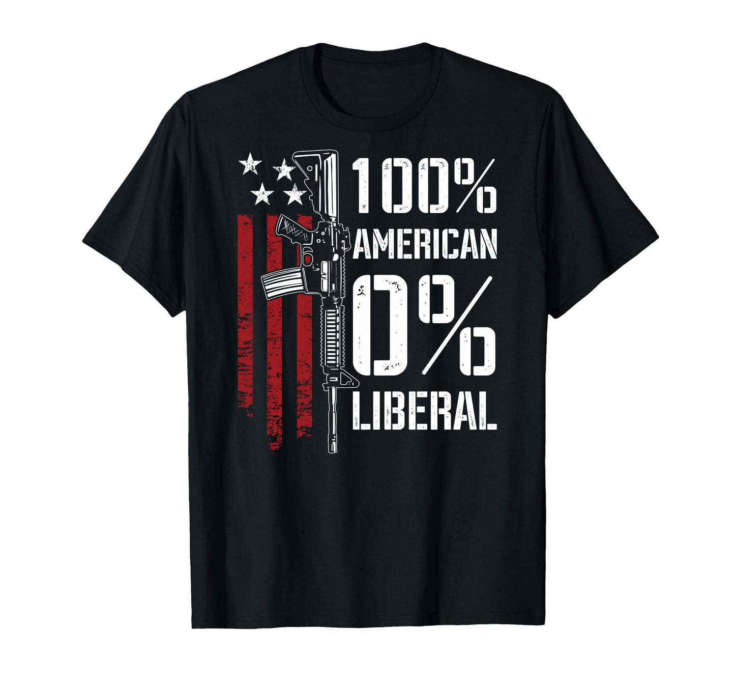 100% American 0% Liberal - Funny Pro Gun - ON Back Long Sleeve T-Shirt