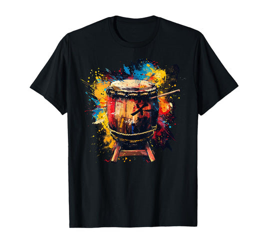 Taiko Drum instrument on colorful painted Taiko Drum T-Shirt