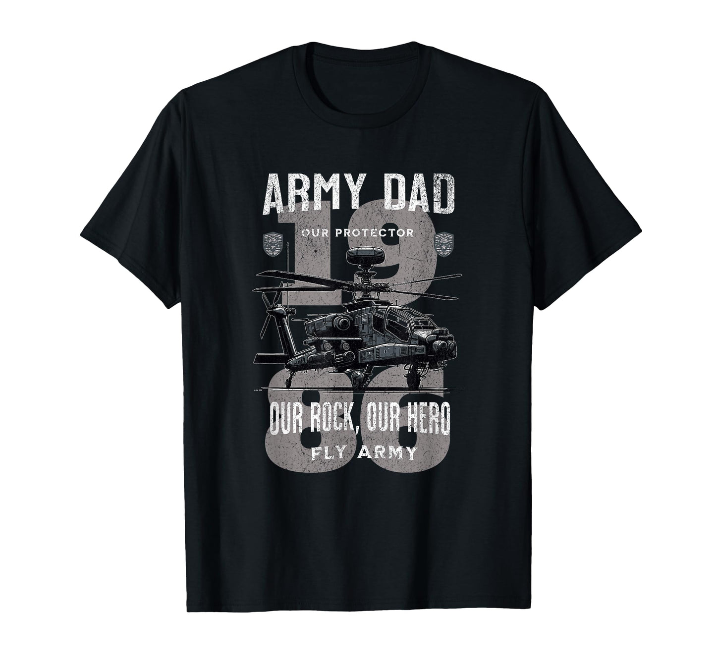 Army Dad Father Military Fathers Day Apache Helicopter Army T-Shirt