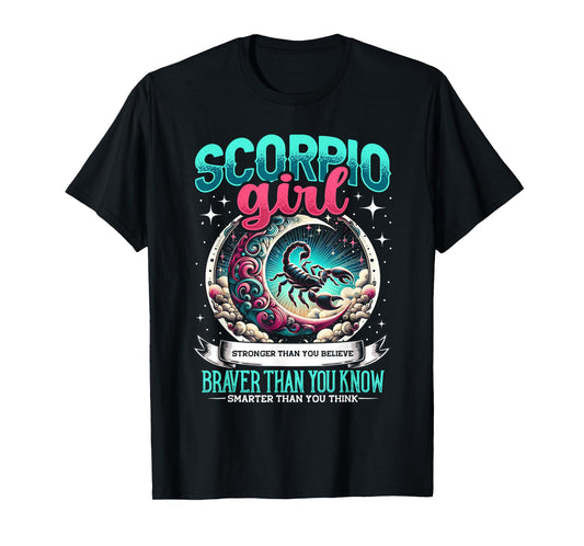 Scorpio Zodiac Sign Moon Astrology Star Sign, Scorpio Girl T-Shirt