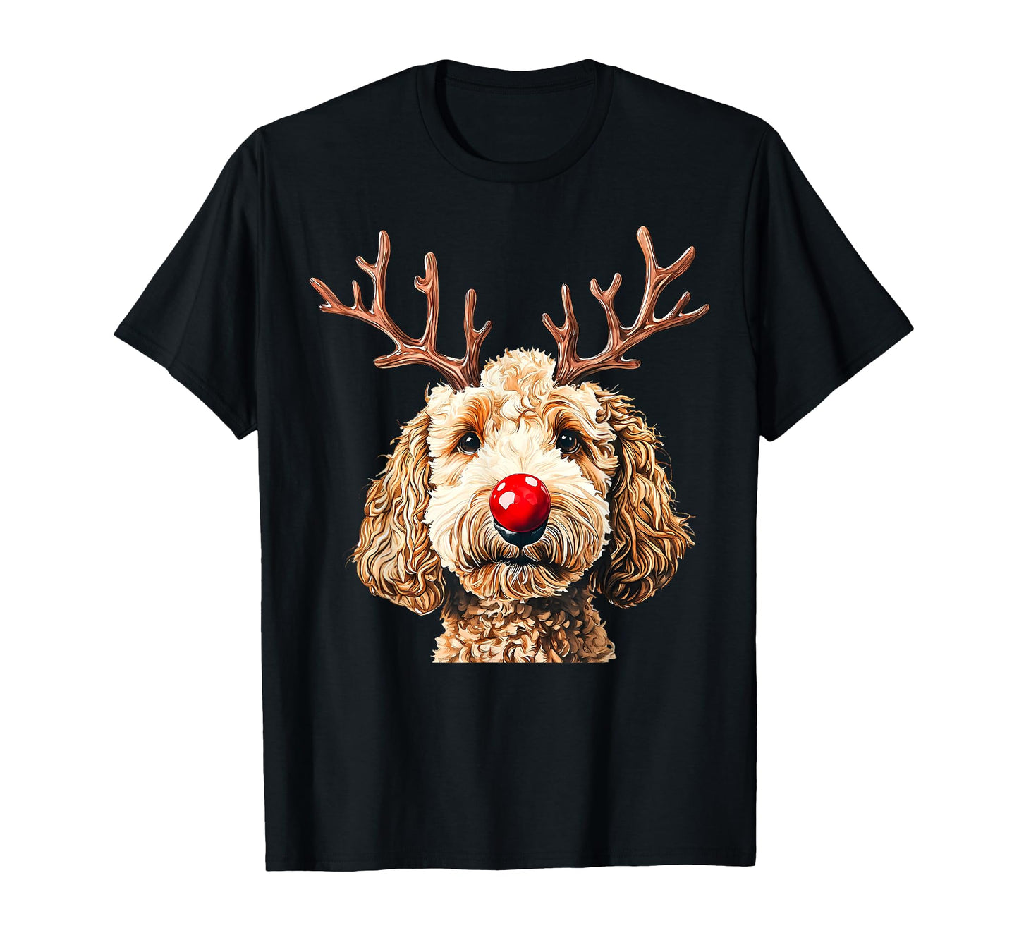 Cute Reindeer Santa Goldendoodle Christmas Xmas Holiday T-Shirt