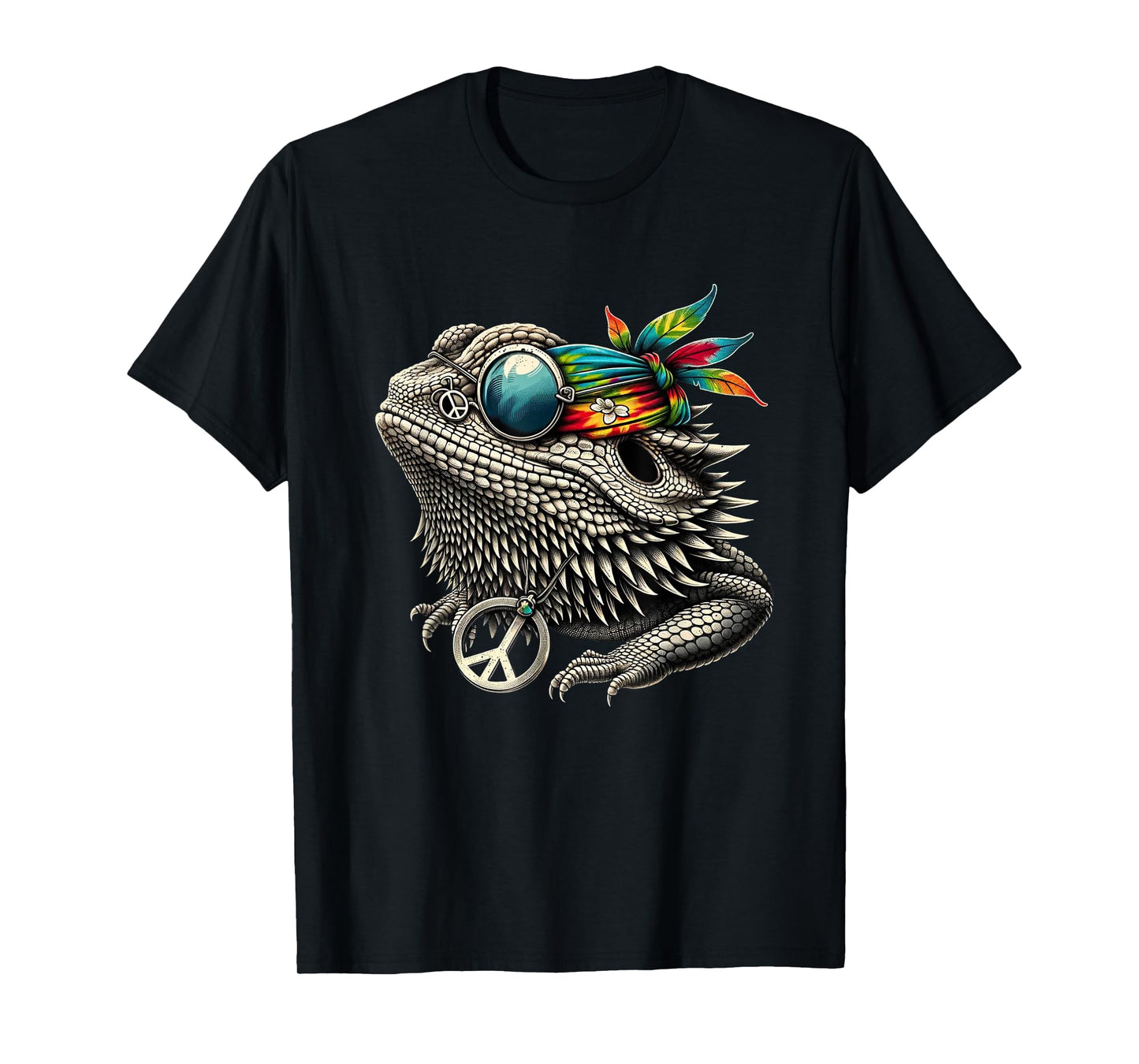 Bearded Dragons Reptile Lizard Pet Hippie Style T-Shirt