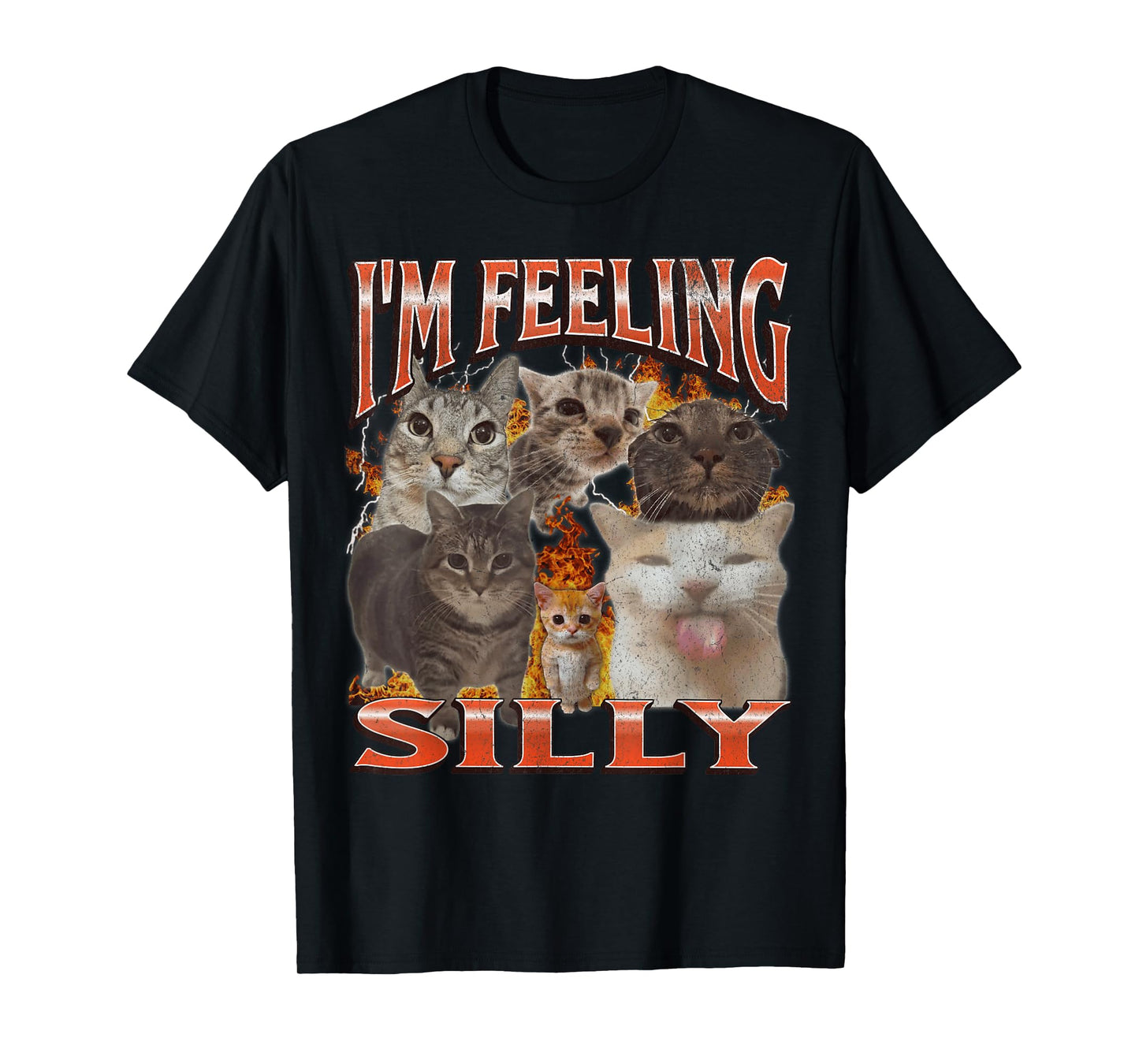 I'm Feeling Silly Funny Cat Meme Bootleg Graphic T-Shirt
