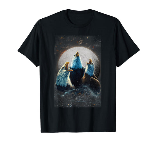 Three Eagles Howling At The Moon Funny Parody Eagle T-Shirt