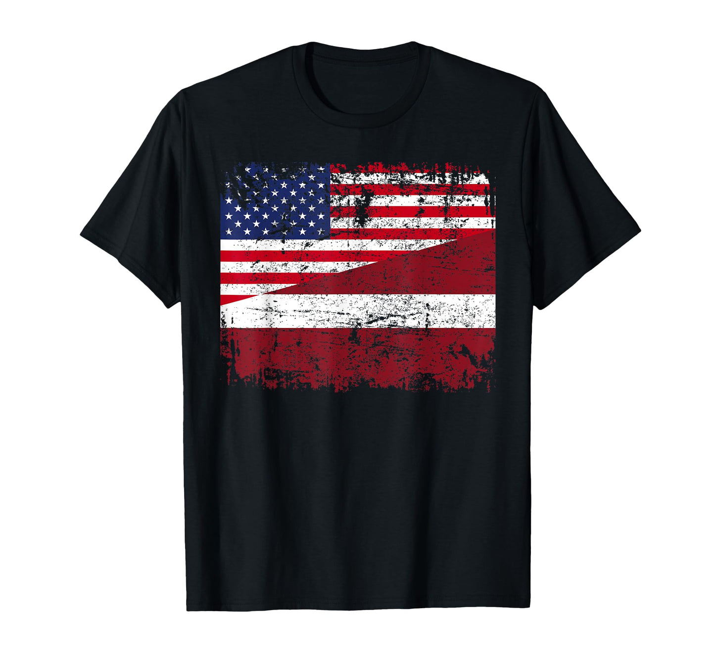 LATVIAN ROOTS | Half American Flag | USA LATVIA FLAG T-Shirt