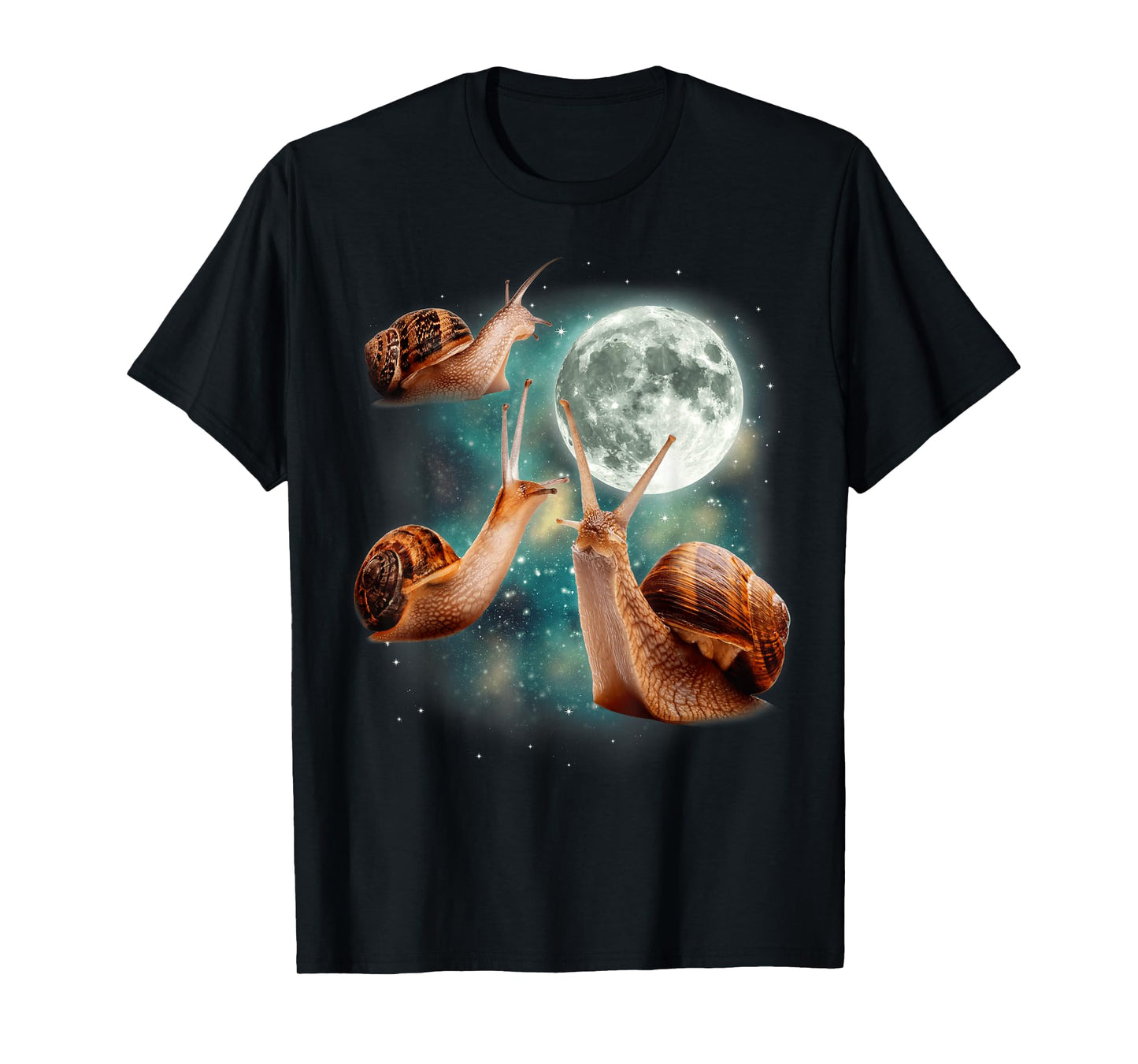 Three Snail Moon | 3 Mollusks Howling Weird Cursed T-Shirt