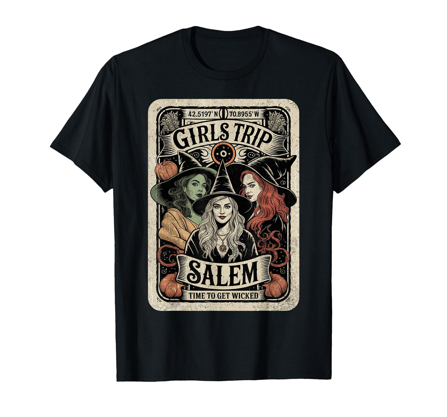 Girls Trip Salem Time to Get Wicked Salem 1692 Halloween T-Shirt