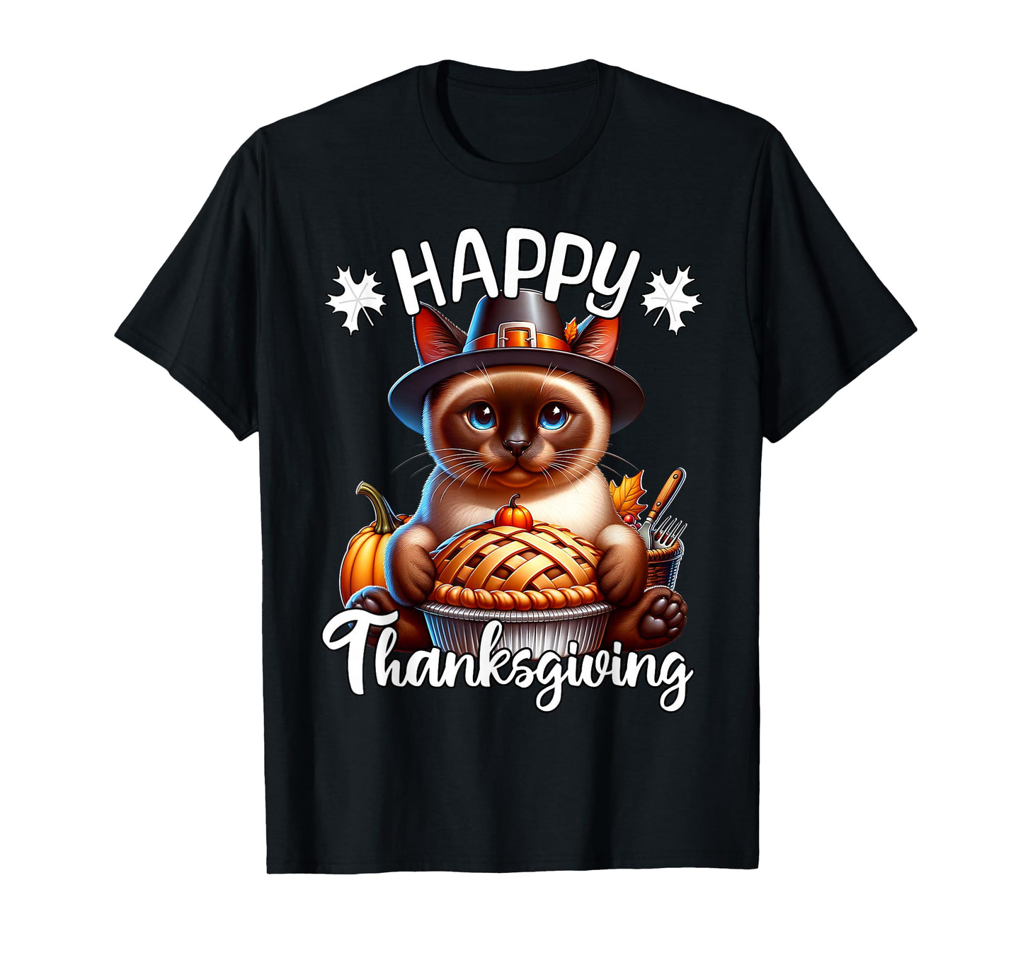 Siamese Cat Happy Thanksgiving Siamese Cat T-Shirt