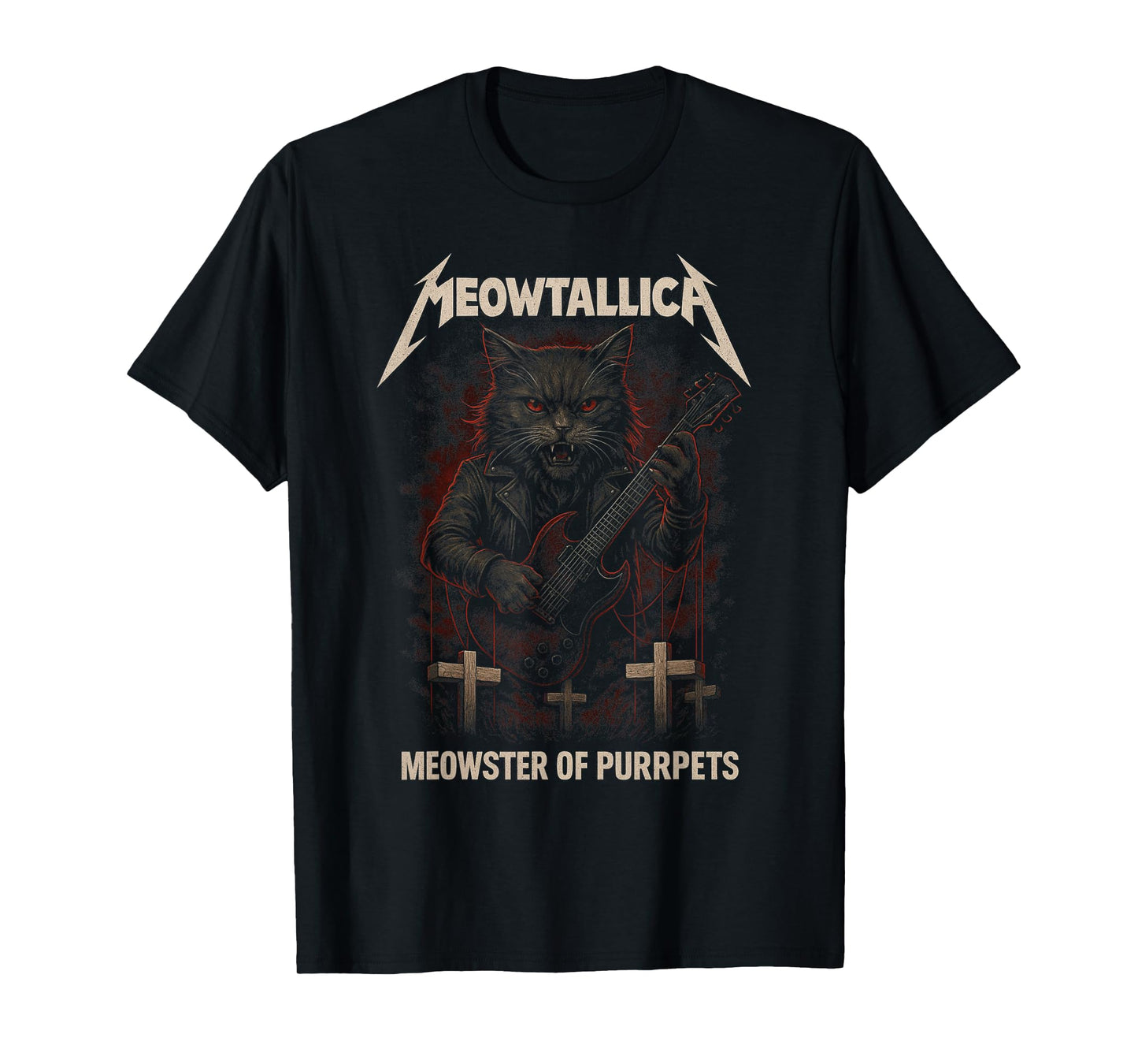 Meowtallica Meowster Of Purrpets - Funny Cat T-Shirt