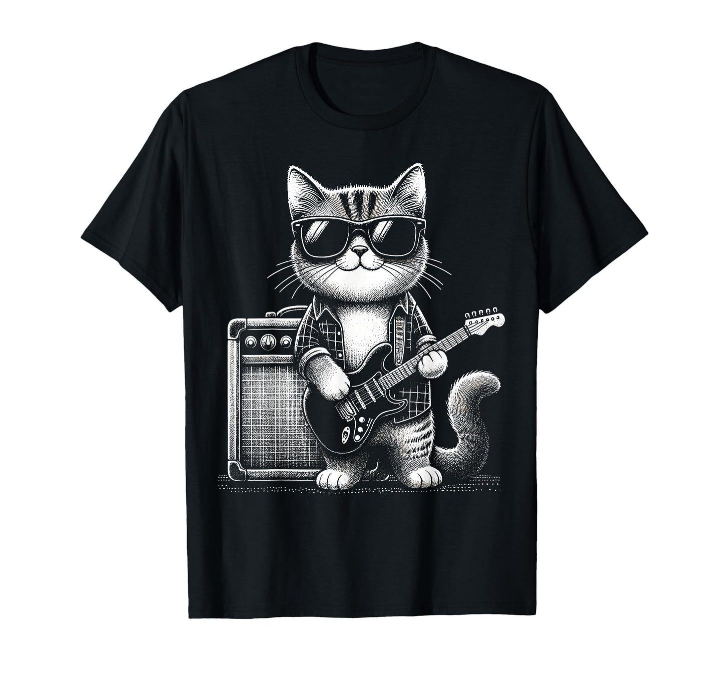 Rock Cat Playing Guitar T-Shirt
