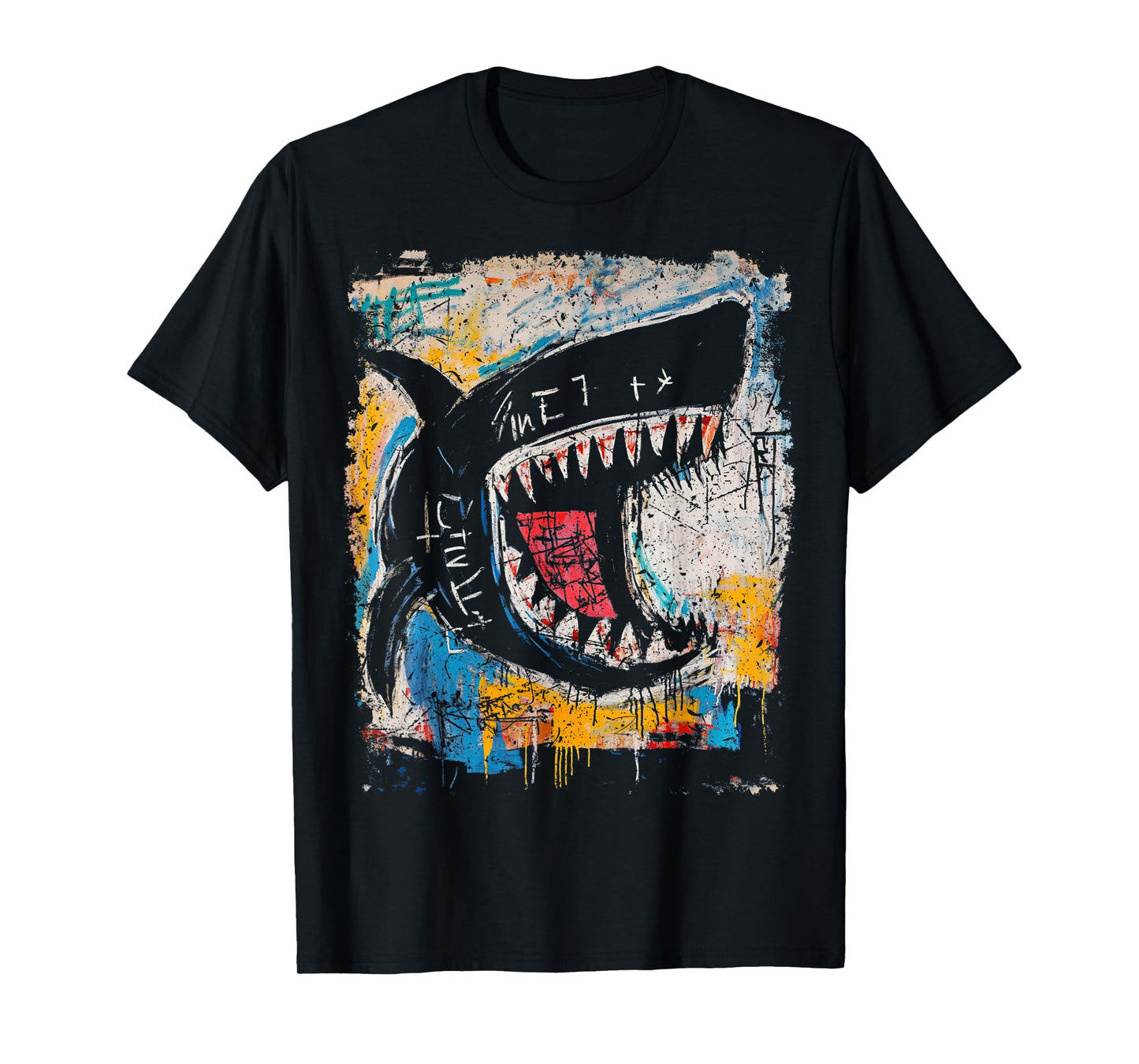 Pop Art Style Shark 90s Men's Graffiti T-Shirt