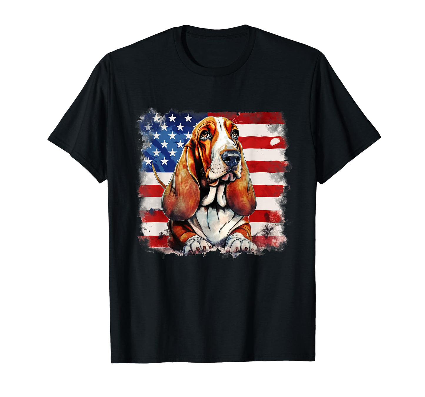 American Flag Basset Hound USA Vintage 4th Of July T-Shirt