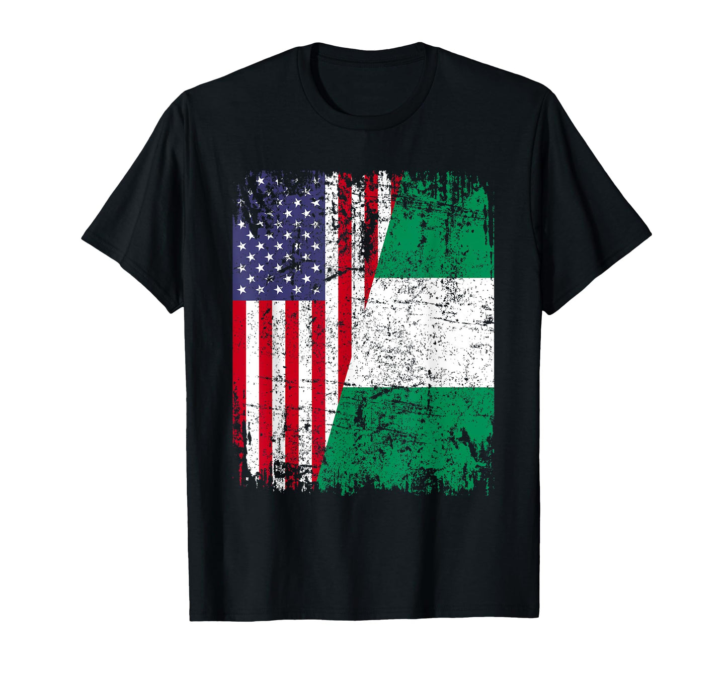 NIGERIAN ROOTS | Half American Flag | NIGERIA T-Shirt