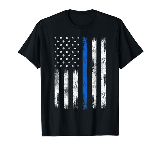 USA Flag Police Support Patriotic Law Enforcement Officer T-Shirt