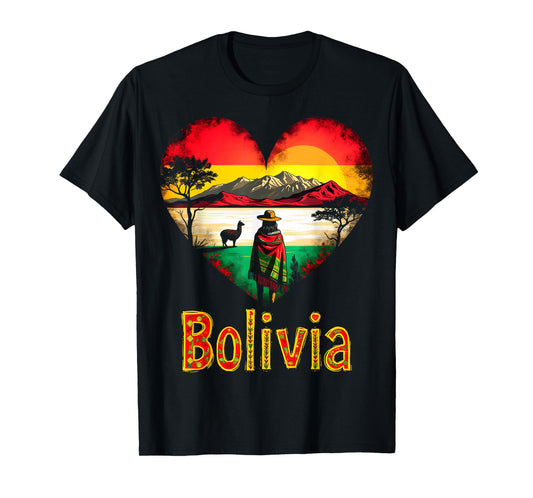 Bolivia Love Heart Flag T-Shirt