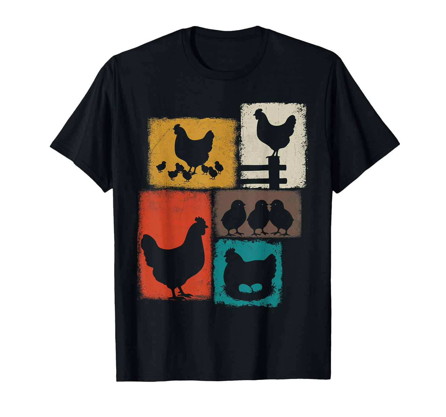 Chicken Vintage Collage Chickens Lover Farmer T-Shirt
