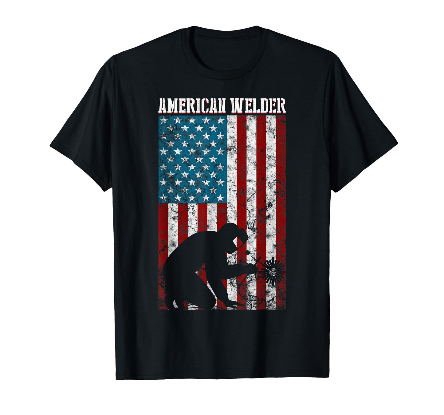 Welding Vintage Distressed American Flag Patriotic Welder T-Shirt