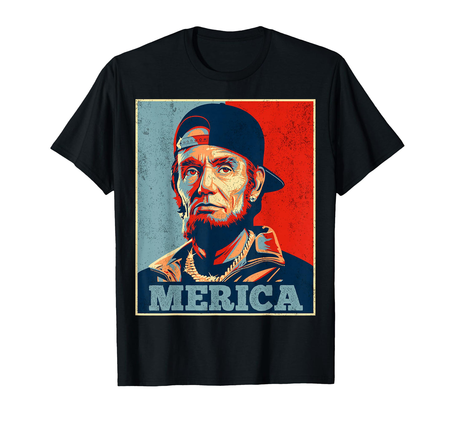 Abraham Lincoln 4th of July Merica Men Women American Flag T-Shirt