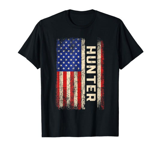 Hunter Last Name Shirt Hunter Name American Flag T-Shirt for Women Kids Men
