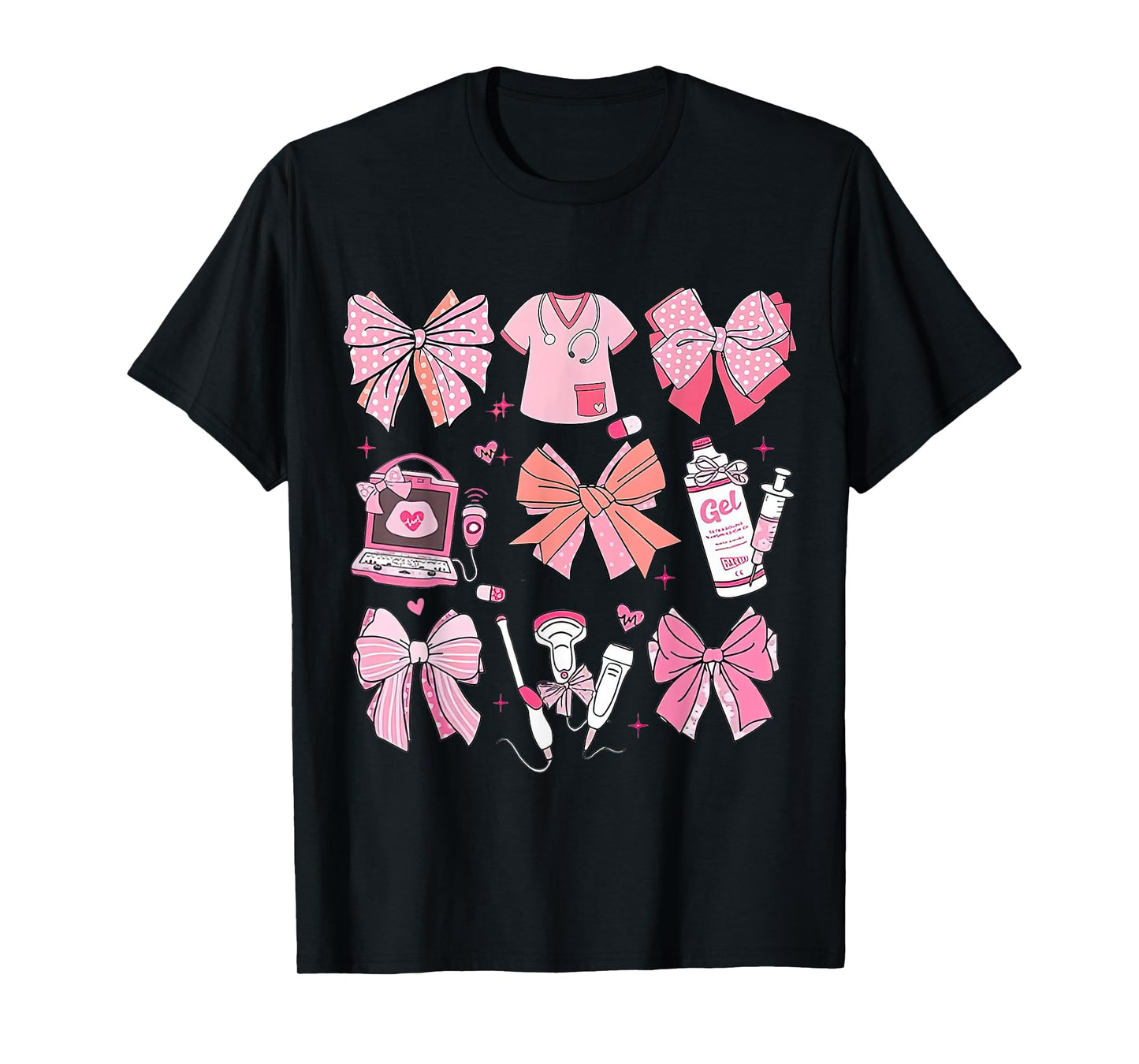 Coquette Pink Bow Ultrasound Tech Coquette T-Shirt