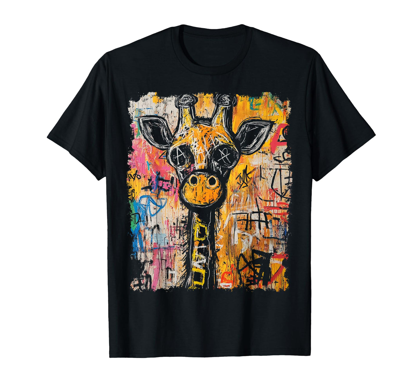 Animal Pop Art Design With A Giraffe On It Men's Graffiti T-Shirt