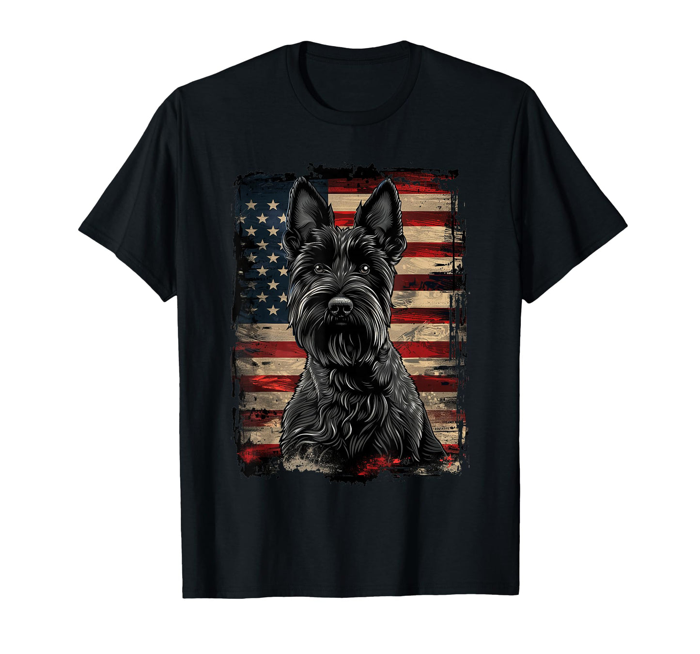 Scottish Terrier American Flag T-Shirt
