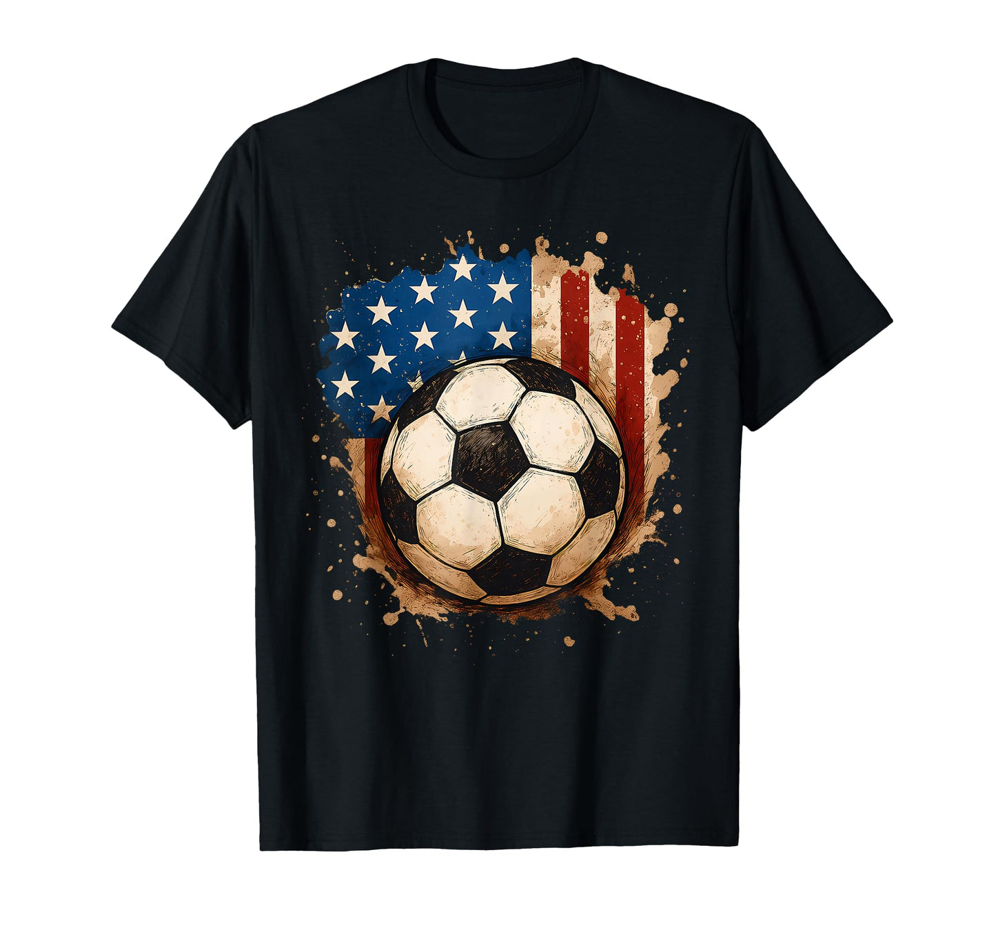 4th of July Patriotic Soccer USA American Flag Boys Mens T-Shirt