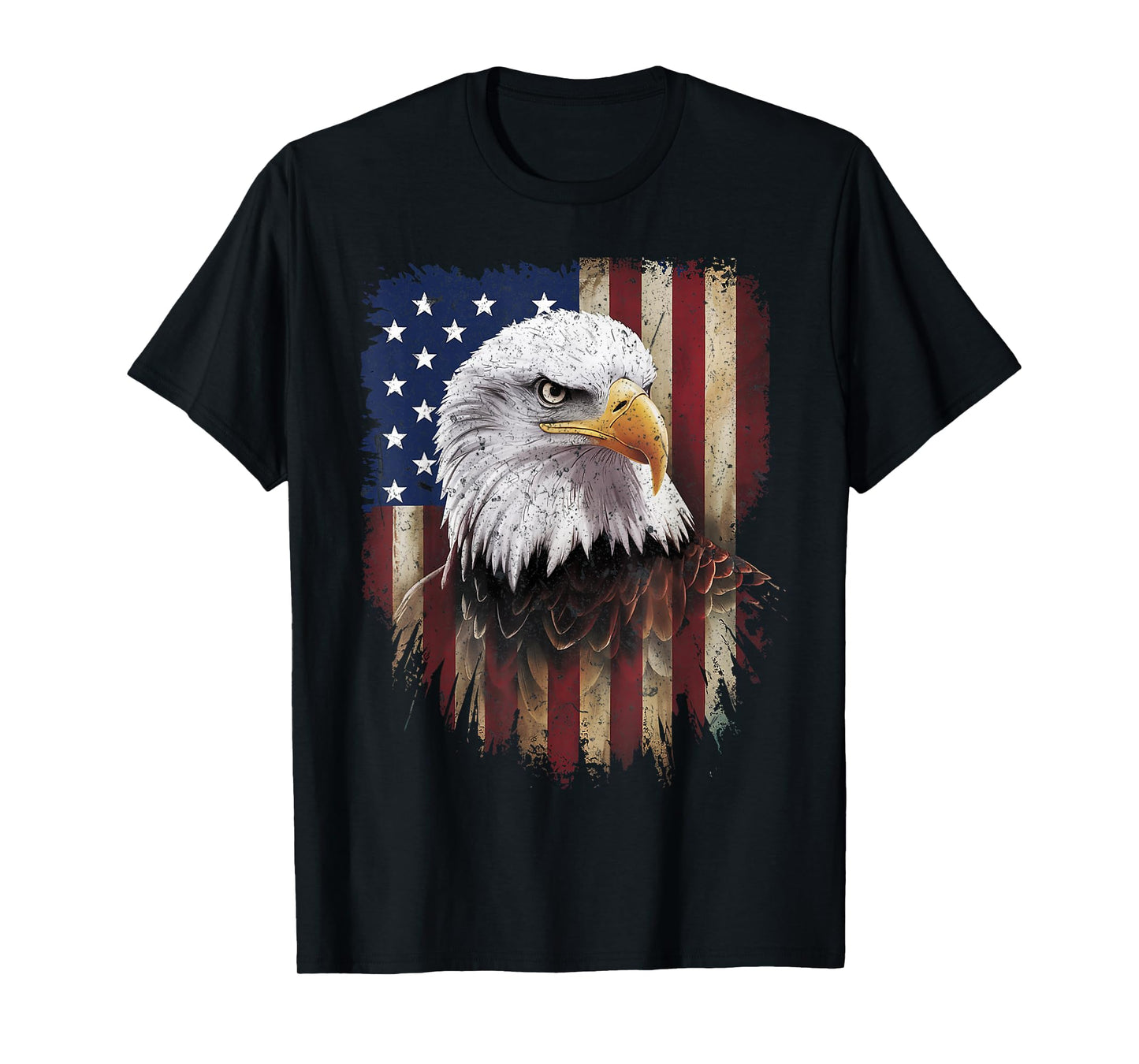 American Flag Bald Eagle Patriotic 4th Of July Man Boys T-Shirt