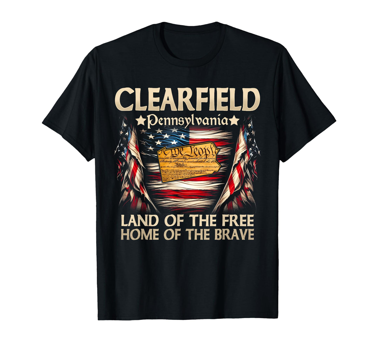 Clearfield Pennsylvania USA Flag 4th Of July T-Shirt