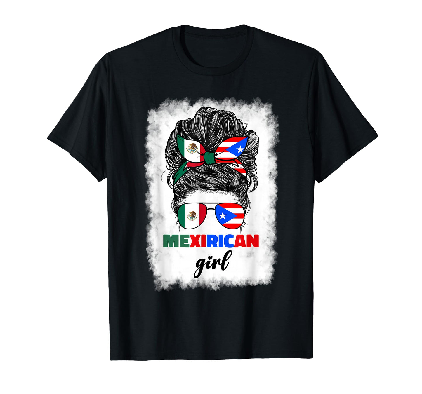 Mexirican Girl Mix Half Mexican and Puerto Rican Rico Flag T-Shirt