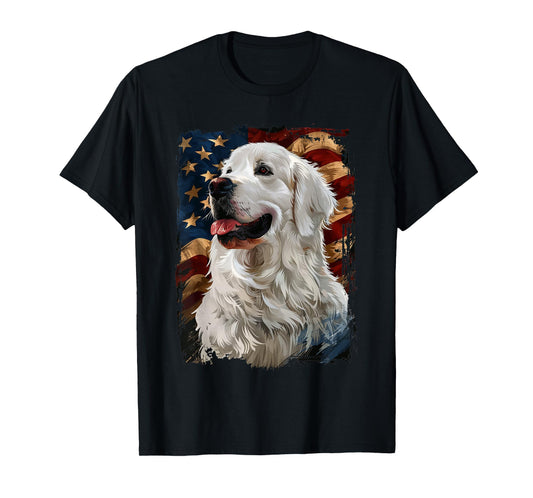 Great Pyrenees American Flag T-Shirt