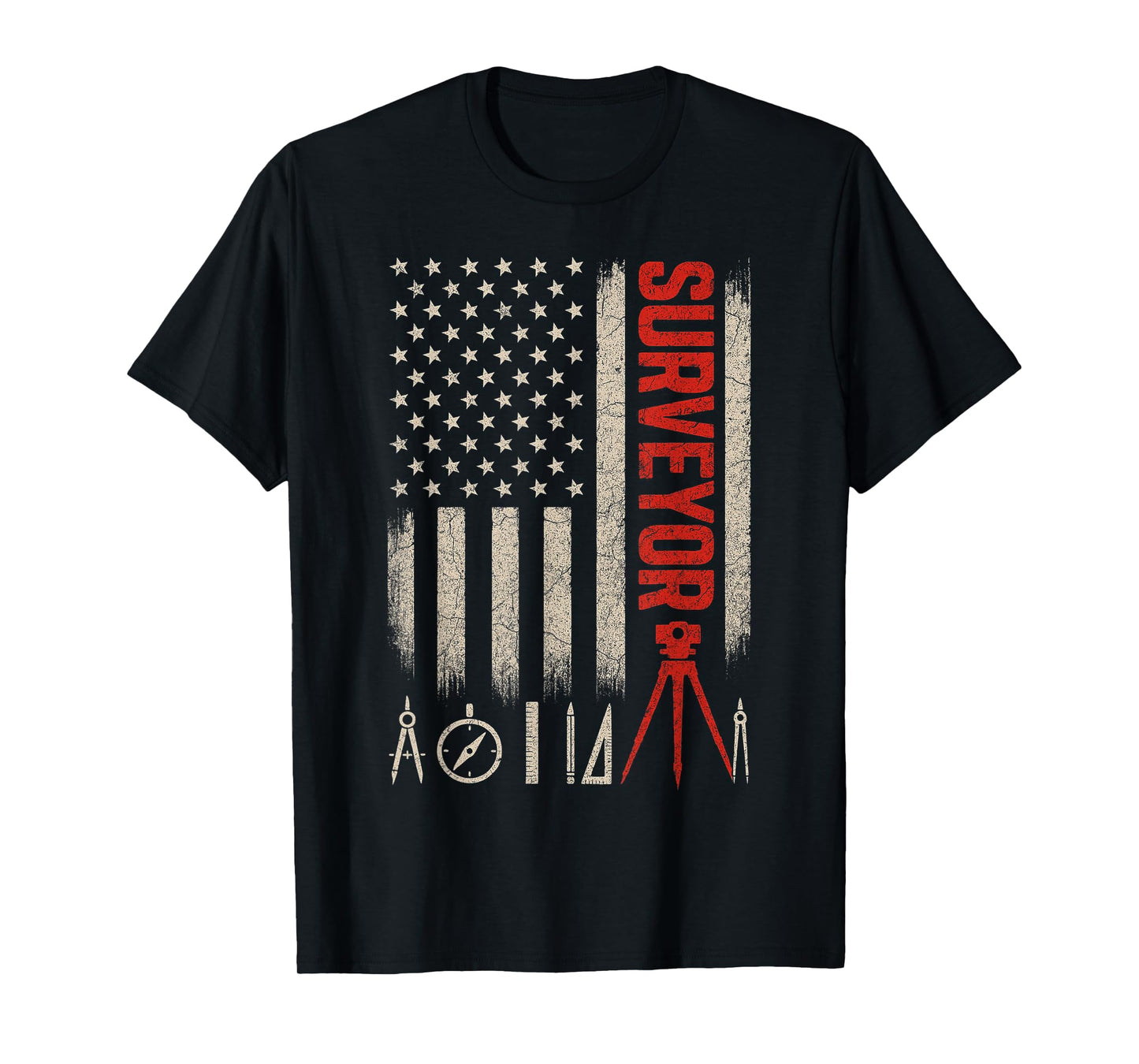 4th of July Surveyor Patriotic USA Flag Surveying T-Shirt