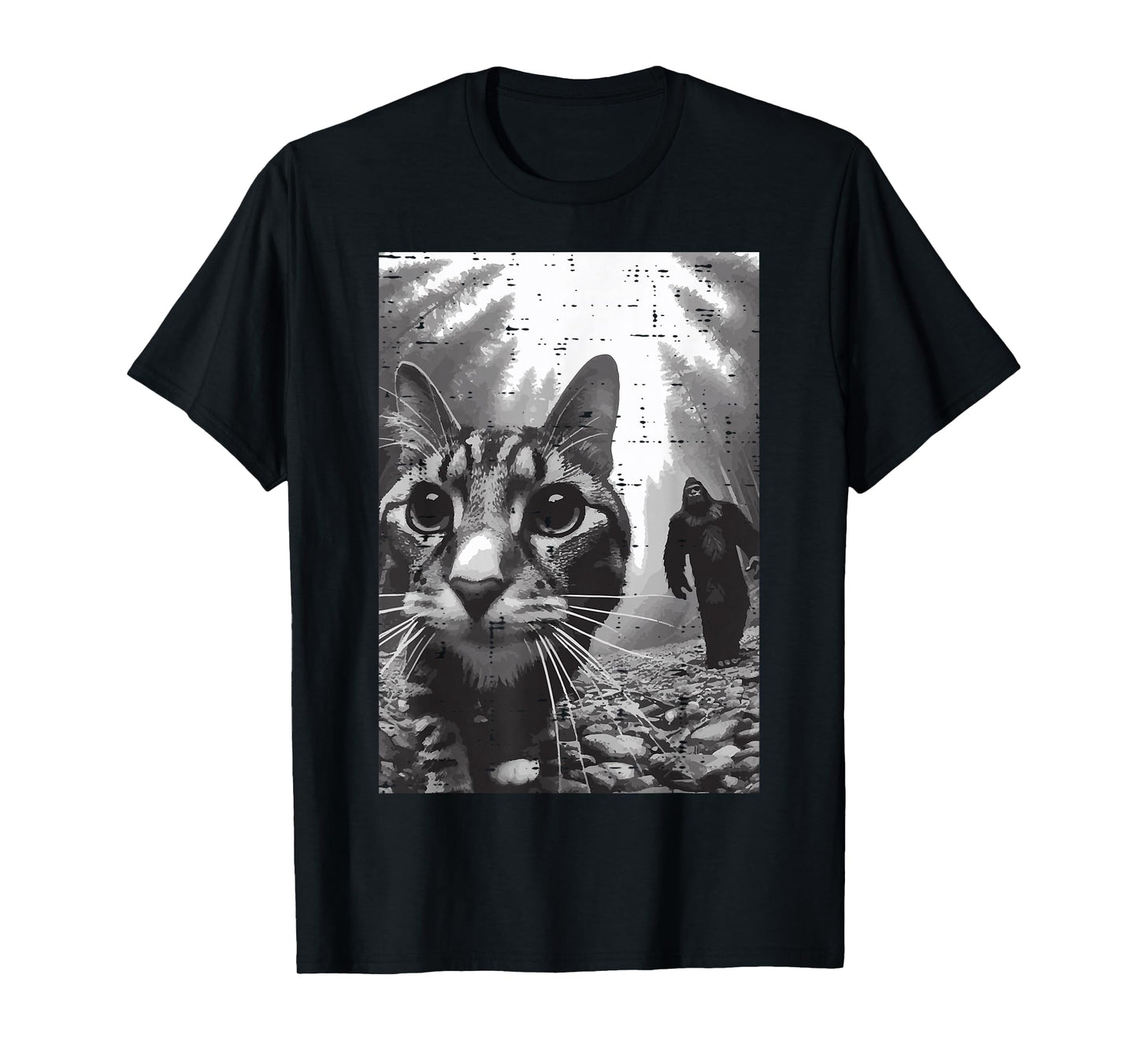 Cat Bigfoot Sasquatch Selfie Funny Kitten Meme Men Women Kid T-Shirt