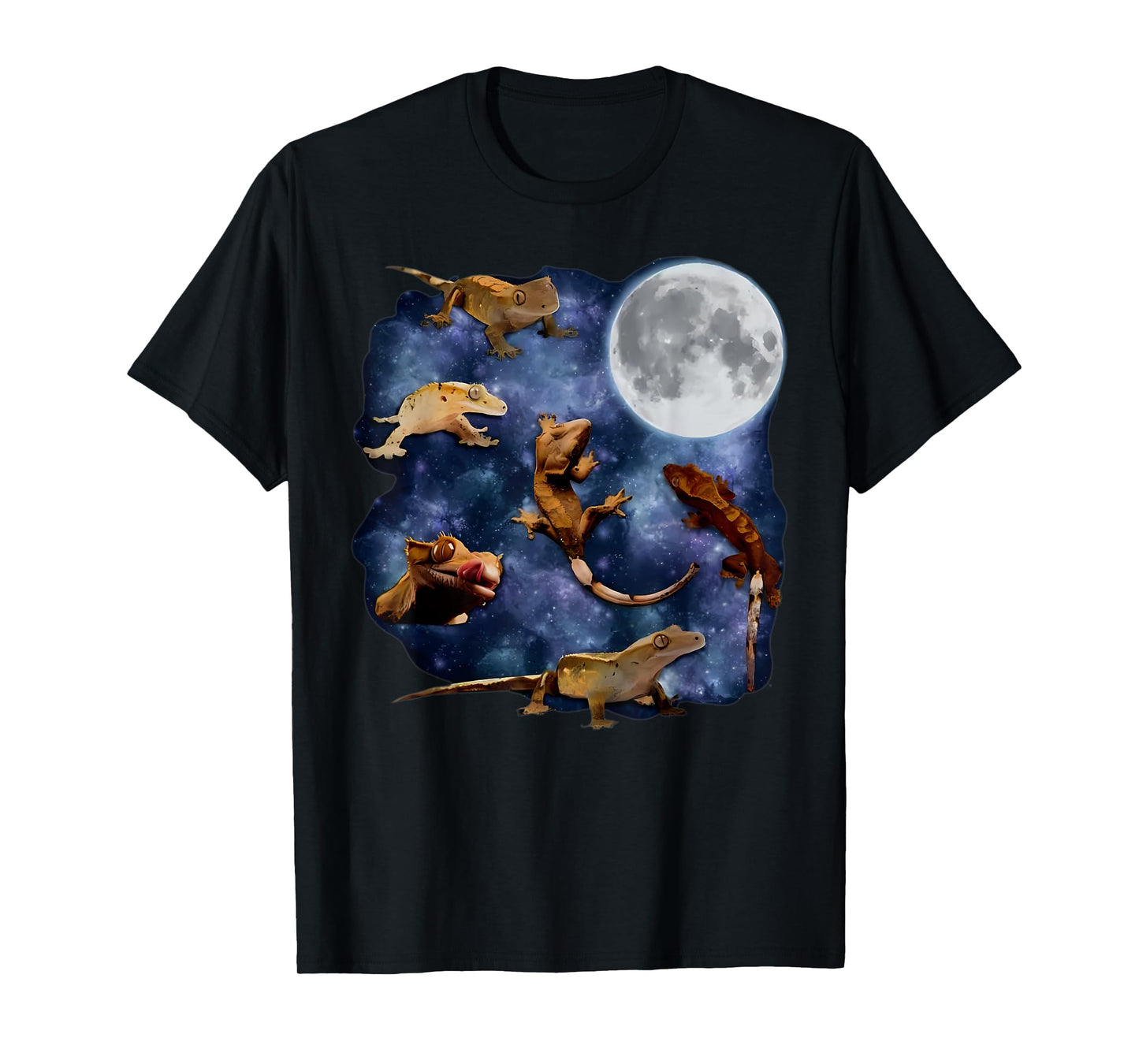 Crested Gecko Moon Retro Reptile Mom Dad Breeder Lover T-Shirt