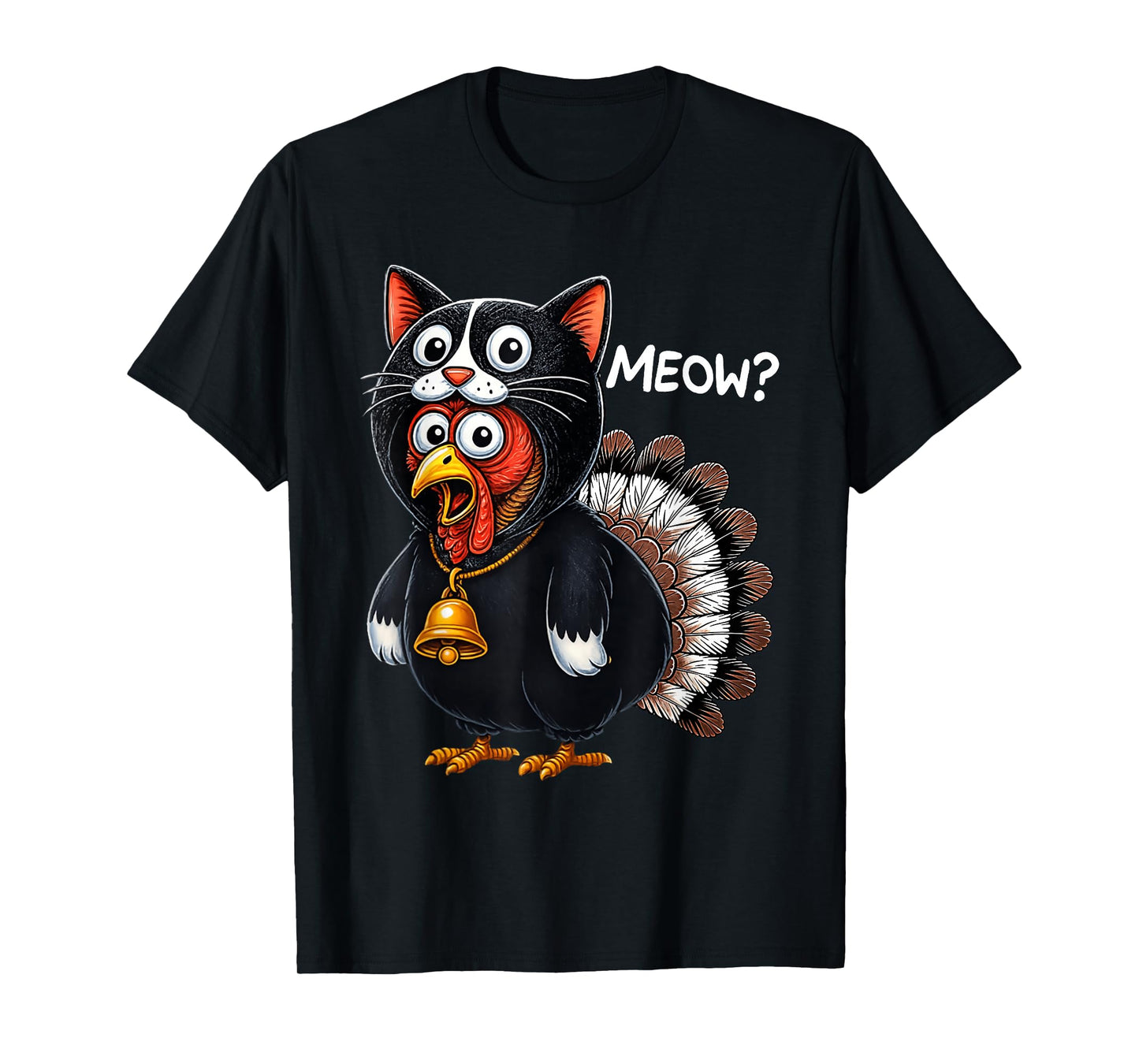 Turkey Meow Funny Thanksgiving T-Shirt