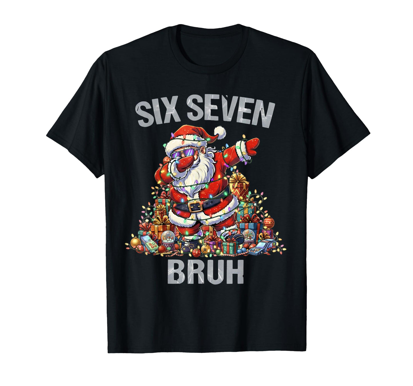 67 Bruh Christmas Six Seven Dabbing Santa 6 7 6-7 Kids Women T-Shirt