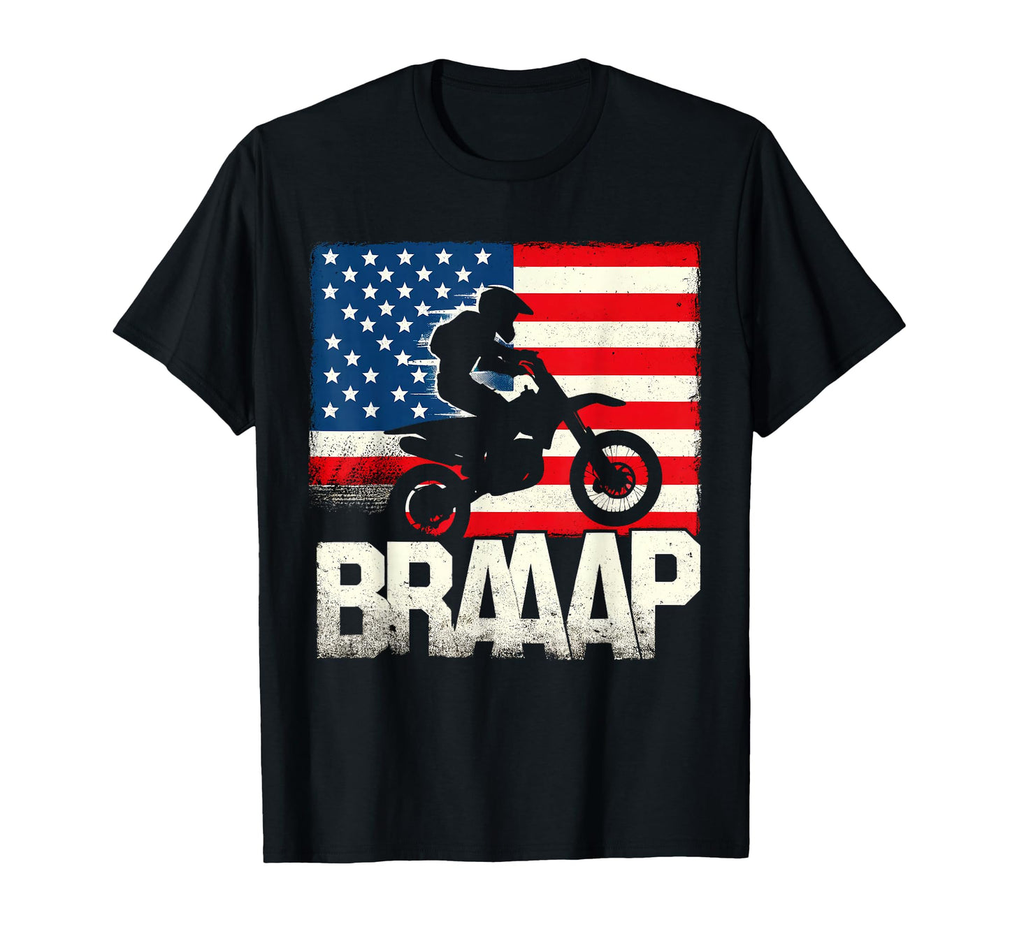 USA American Flag Motocross Rider Dirt Bike Supercross T-Shirt