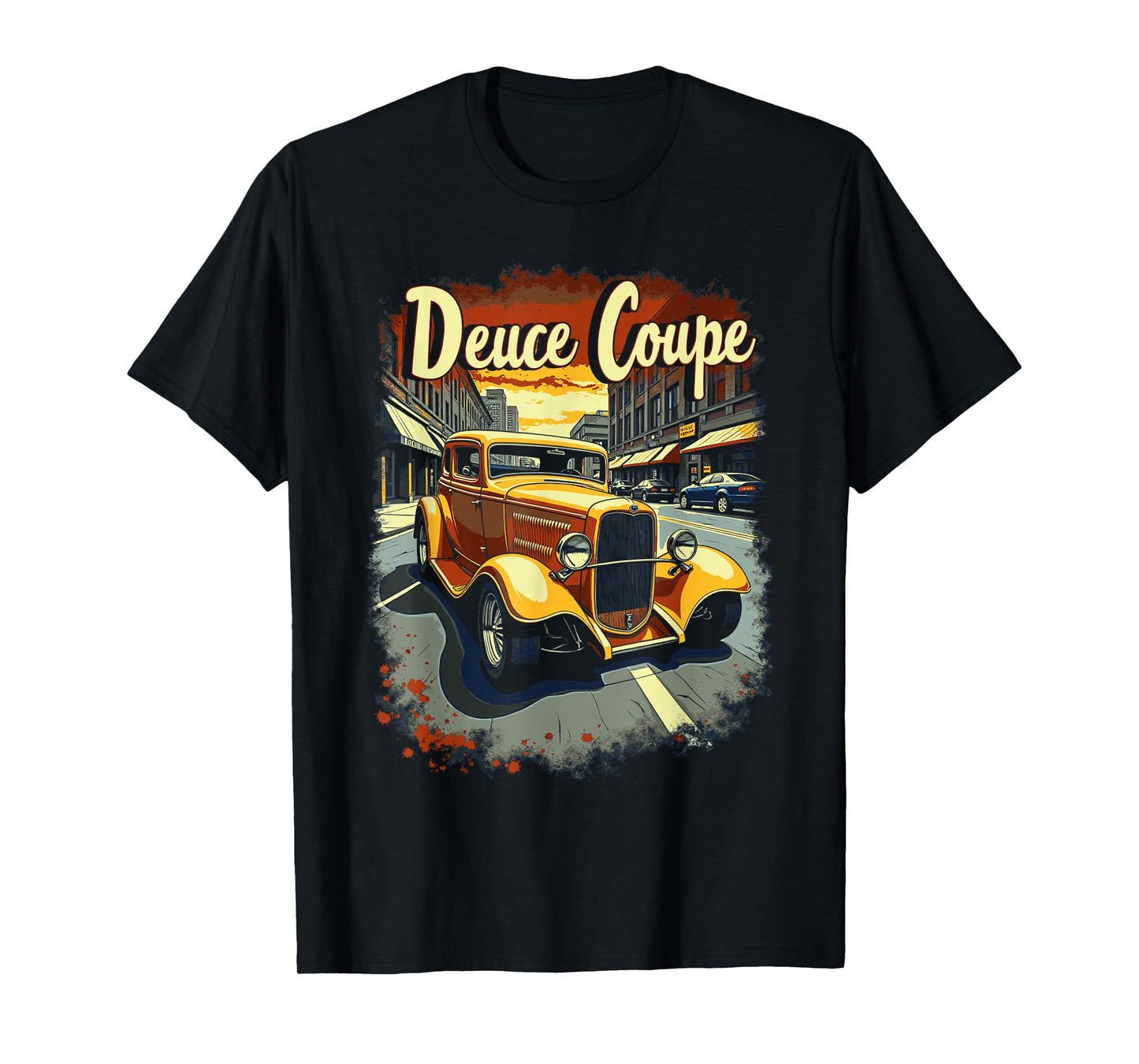 1932 American Street Scene 5 Window Deuce Coupe Hot Rod T-Shirt