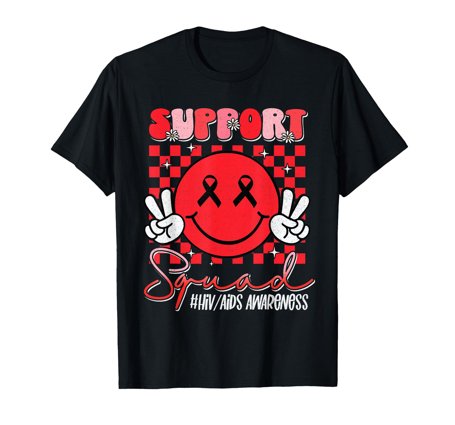 Aids Support Smile Face World Aids Day Hiv Aids Awareness T-Shirt