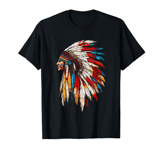 Native American Indian Headdress Graphic Day Men Women T-Shirt