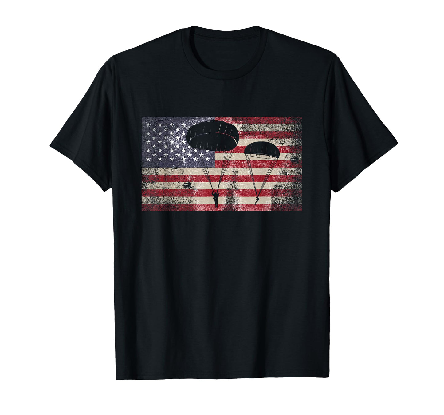 American Flag Paratrooper Airborne Division T-Shirt